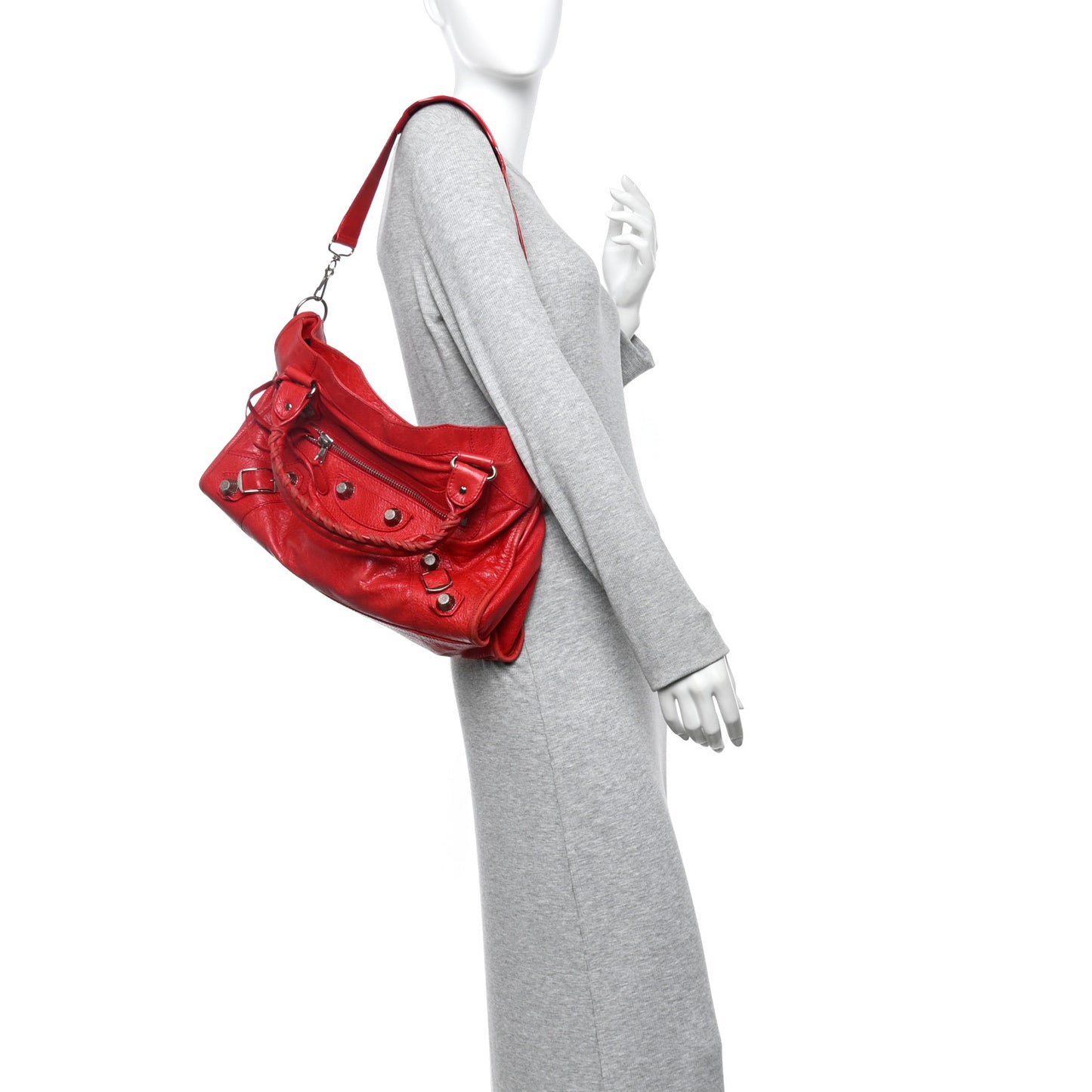 Agneau Giant 21 Silver Hardware City Rouge Coquelicot