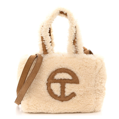Telfar X UGG Suede Shearling Reverse Small Shopping Bag Natural 1 of 9