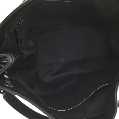 Saint Laurent Calfskin Crocodile Embossed Monogram Medium Niki Shopping Bag Black 5 of 8