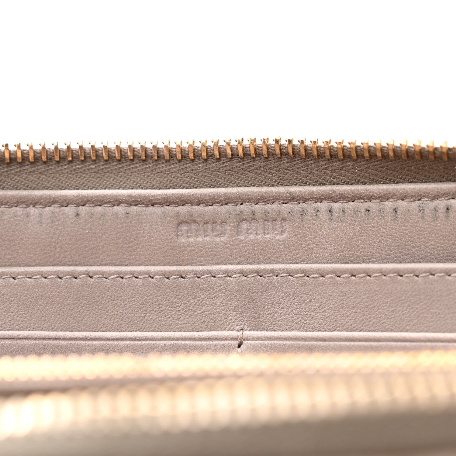 Miu Miu Nappa Matelasse Zip Around Wallet Pomice 6 of 10