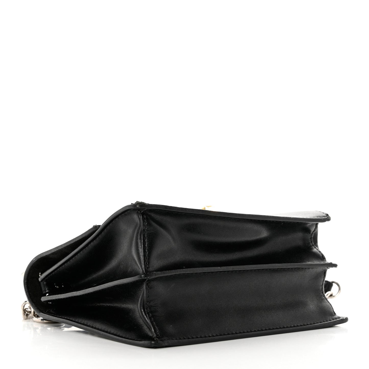 Vitello Liberty Lucido Metal Monster Eyes Studded Small Kan I Shoulder Bag Black