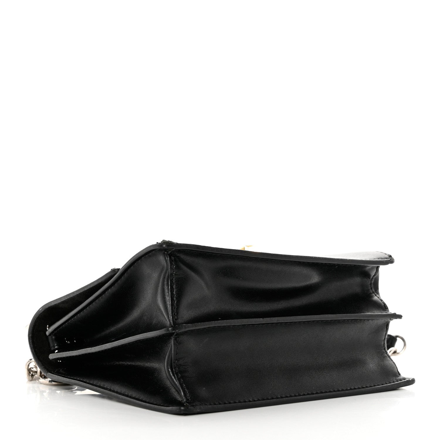 Fendi Vitello Liberty Lucido Metal Monster Eyes Studded Small Kan I Shoulder Bag Black 4 of 9