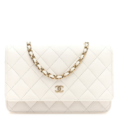 Chanel Caviar Quilted Wallet on Chain WOC White 1 of 11