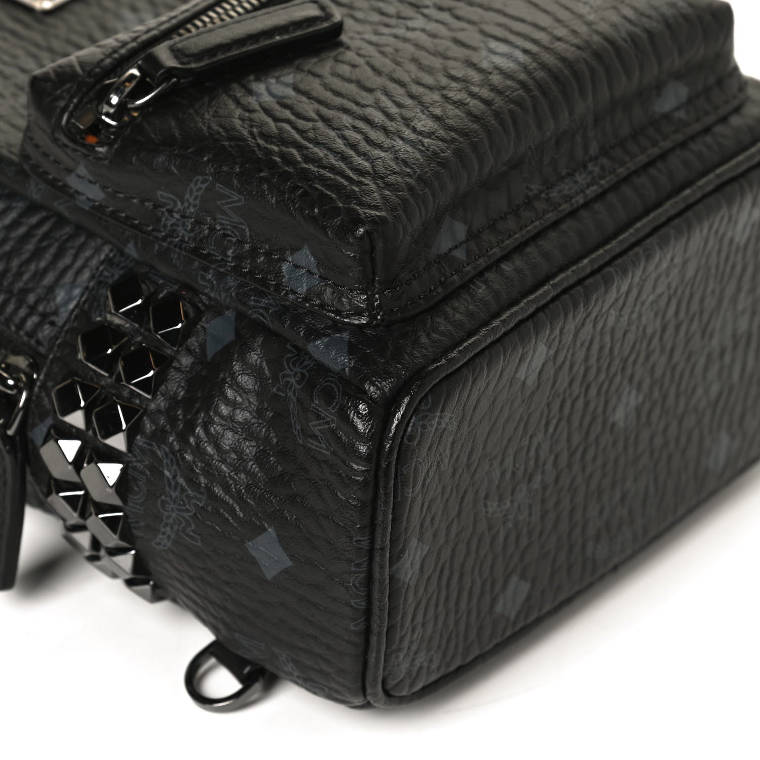 MCM Visetos Side Stud X-Mini Stark Bebe Boo Backpack Black 12 of 13