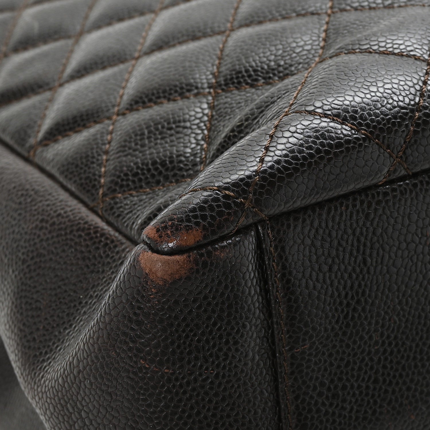 Chanel Caviar Quilted Grand Shopping Tote GST Dark Brown 9 of 13