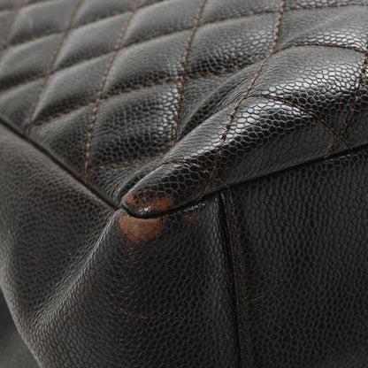 Chanel Caviar Quilted Grand Shopping Tote GST Dark Brown 9 of 13