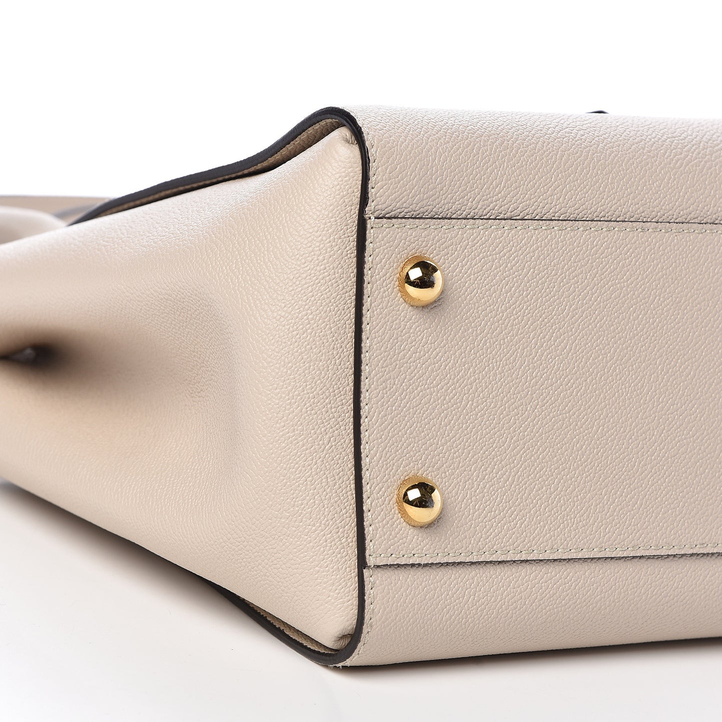 Soft Grain Calfskin Medium Buckle Tote Limestone