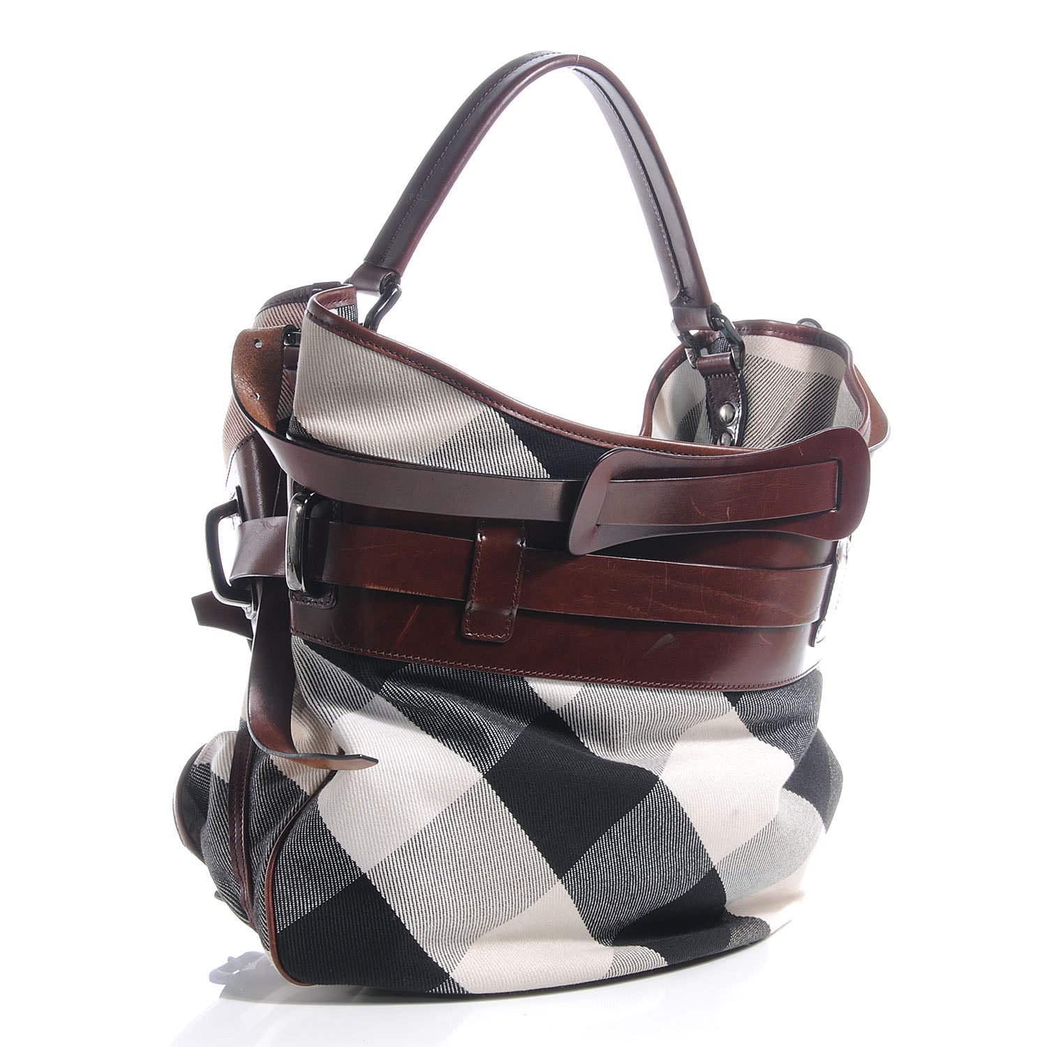 Burberry Canvas Mega Check Hobo 3 of 8