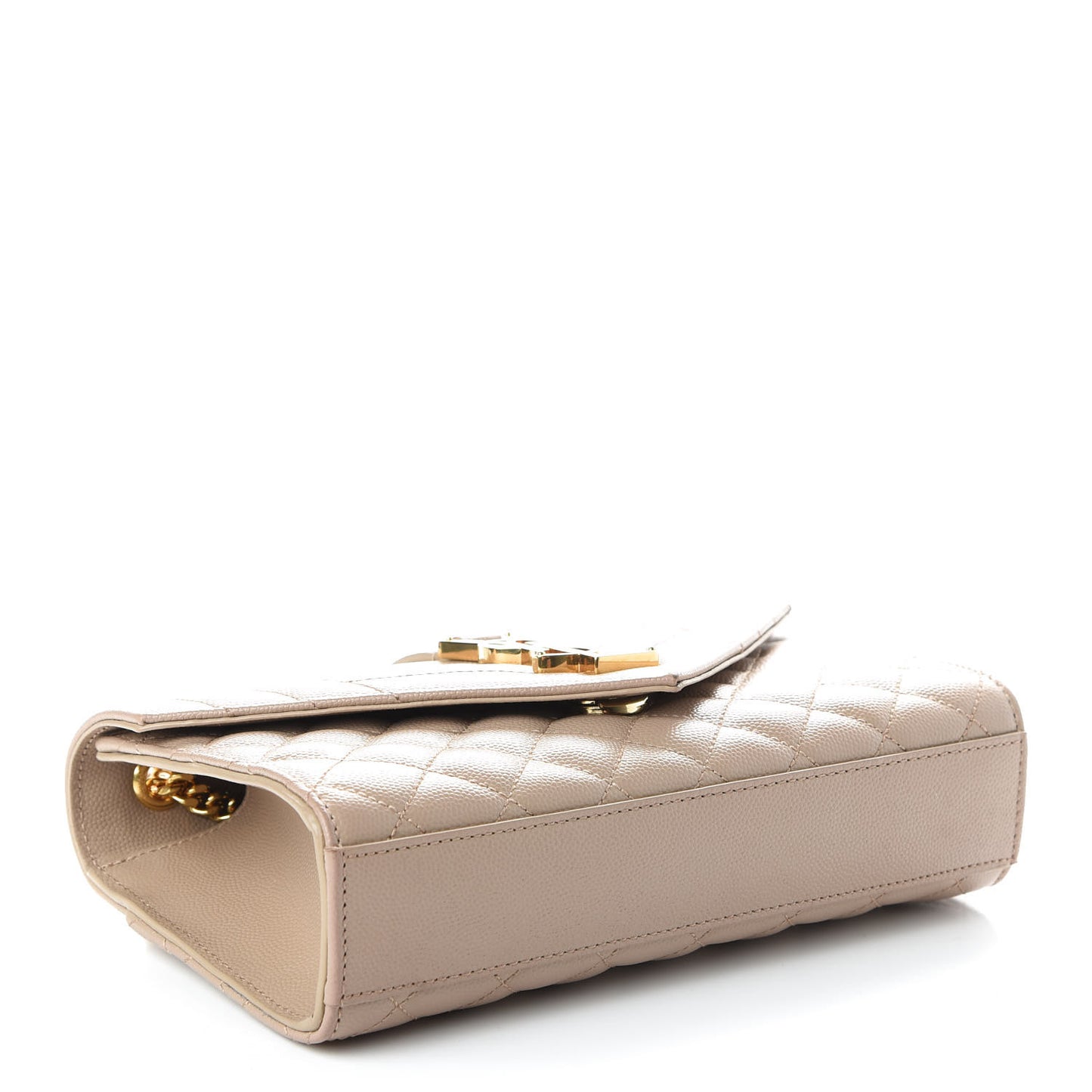 Grain De Poudre Textured Mixed Matelasse Triquilt Small Monogram Satchel Nude Powder