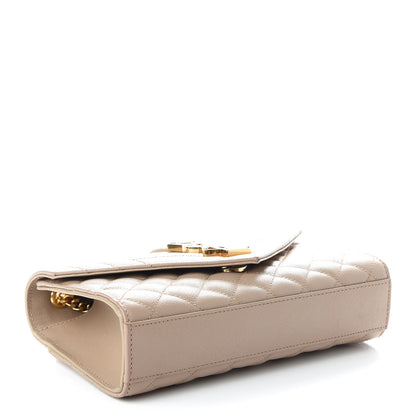 Saint Laurent Grain De Poudre Textured Mixed Matelasse Triquilt Small Monogram Satchel Nude Powder 4 of 10