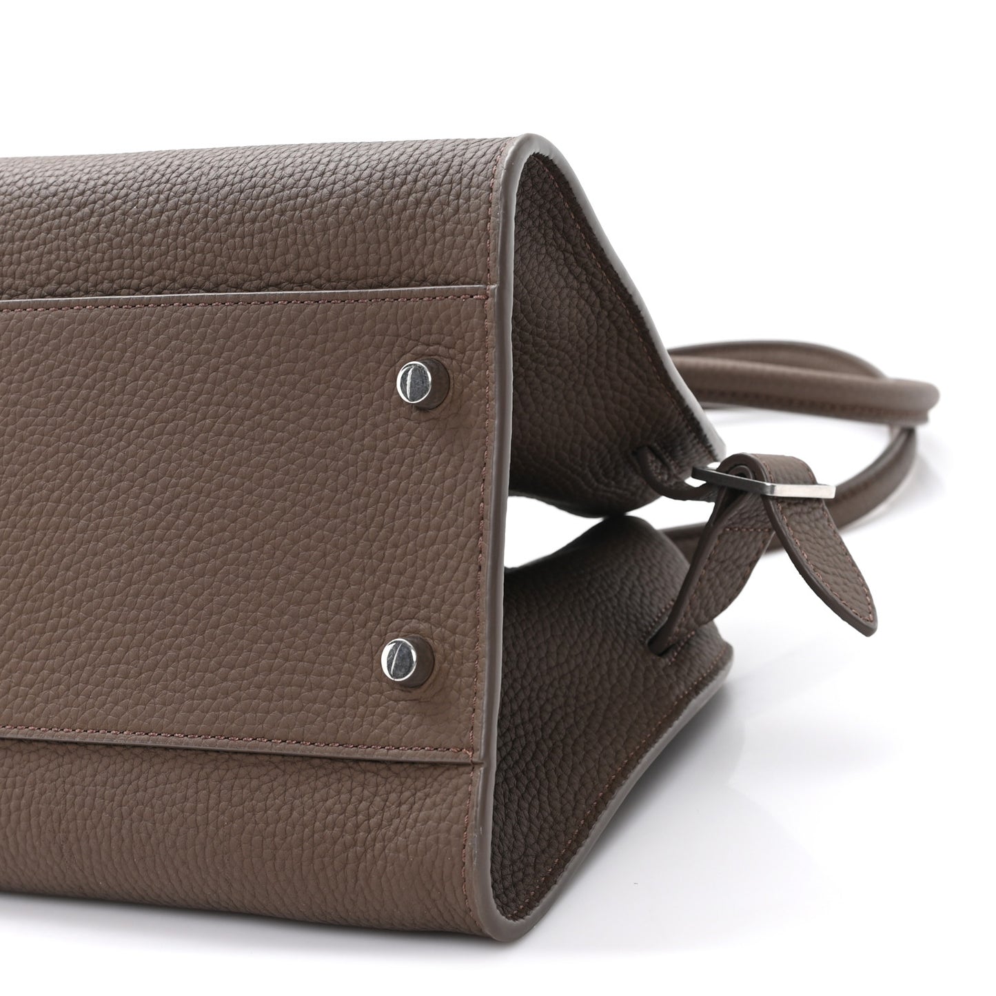 Matte Grained Calfskin Margaux Shoulder 12 Dark Olive