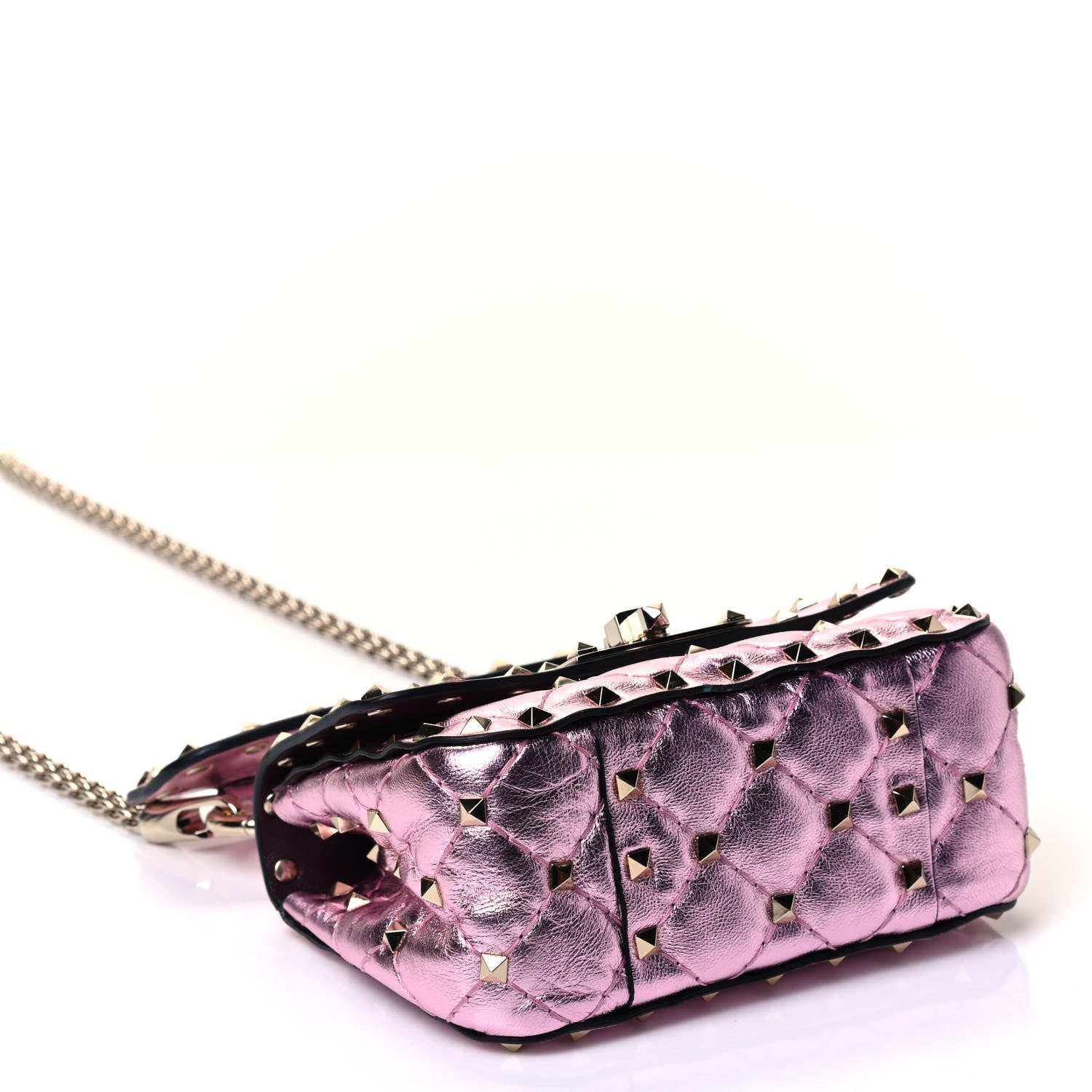 Valentino Garavani Metallic Nappa Micro Rockstud Spike Shoulder Bag Giacinto 3 of 4