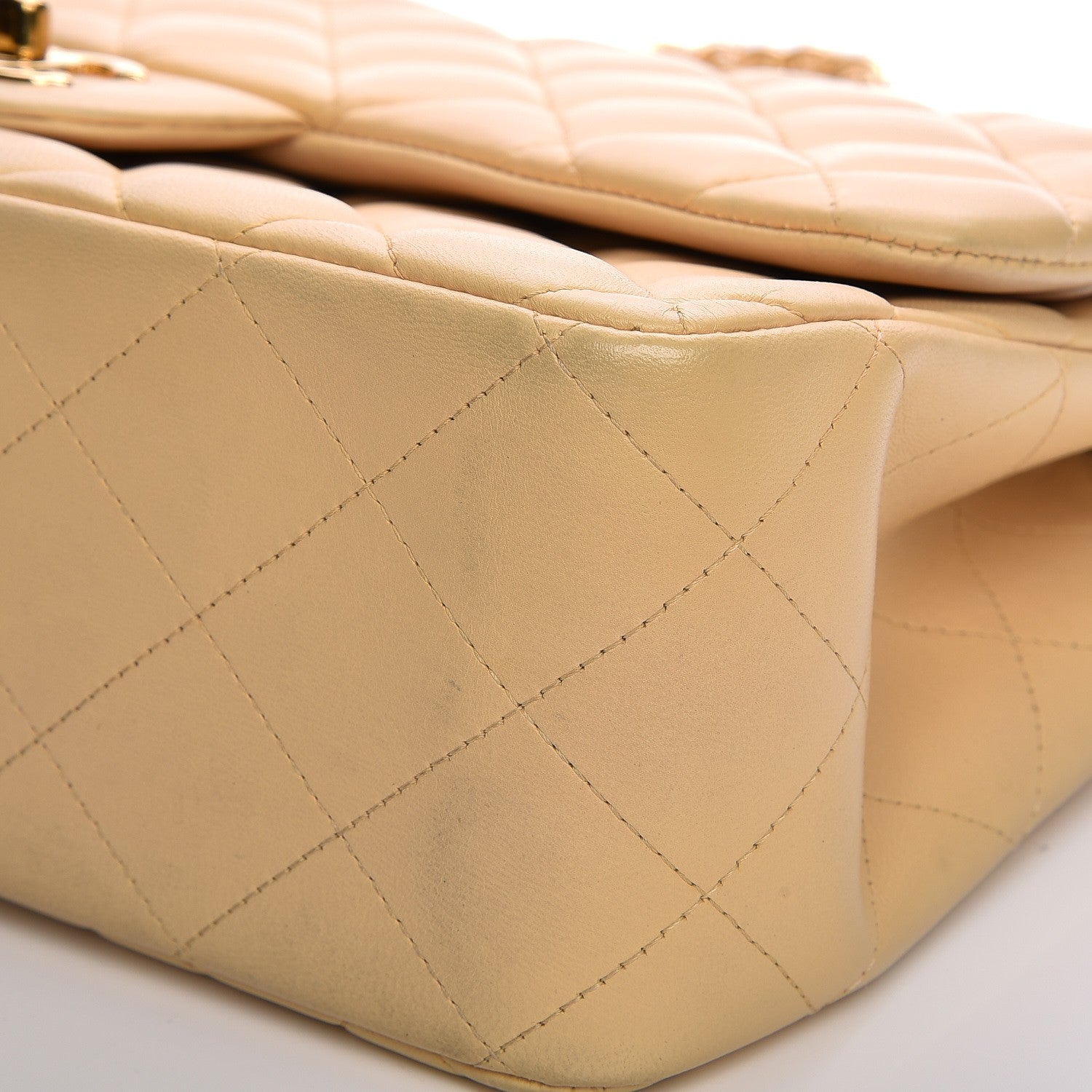 Chanel Lambskin Quilted Jumbo Double Flap Beige Clair 8 of 9