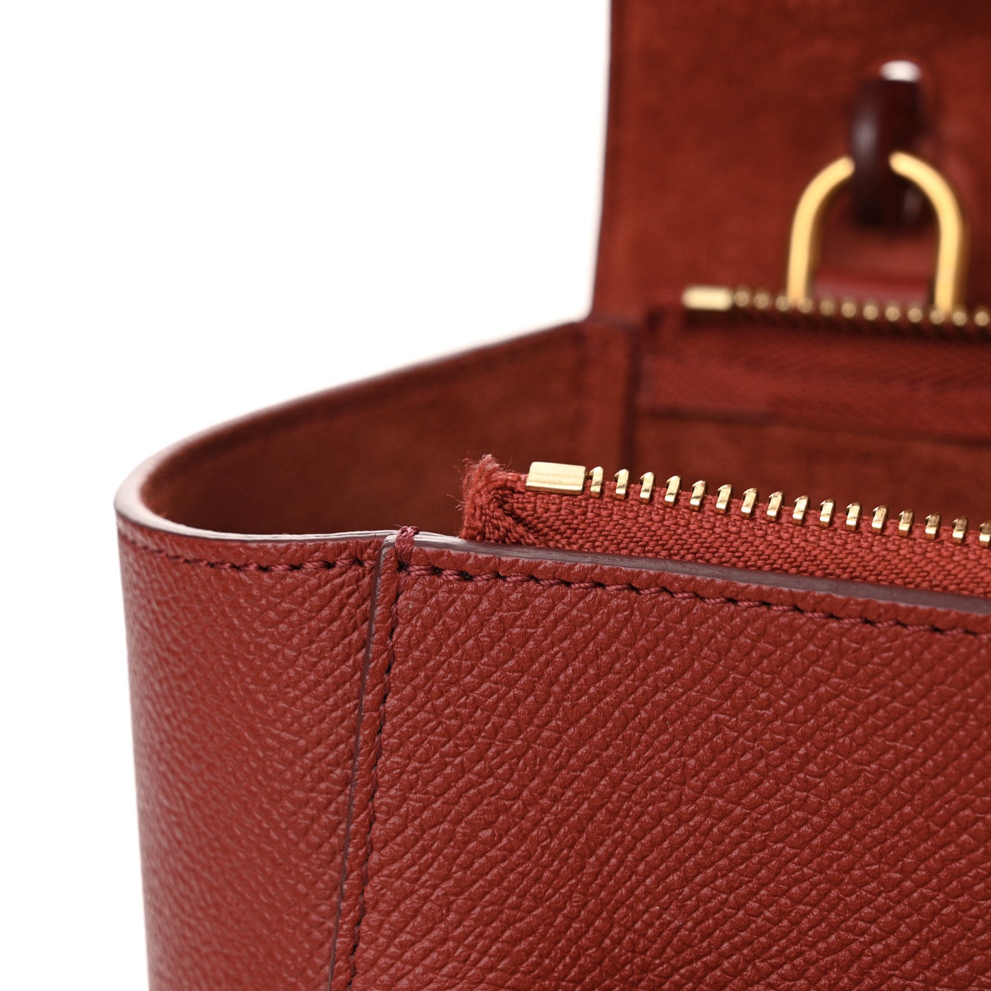 Grained Calfskin Nano Belt Bag Burgundy