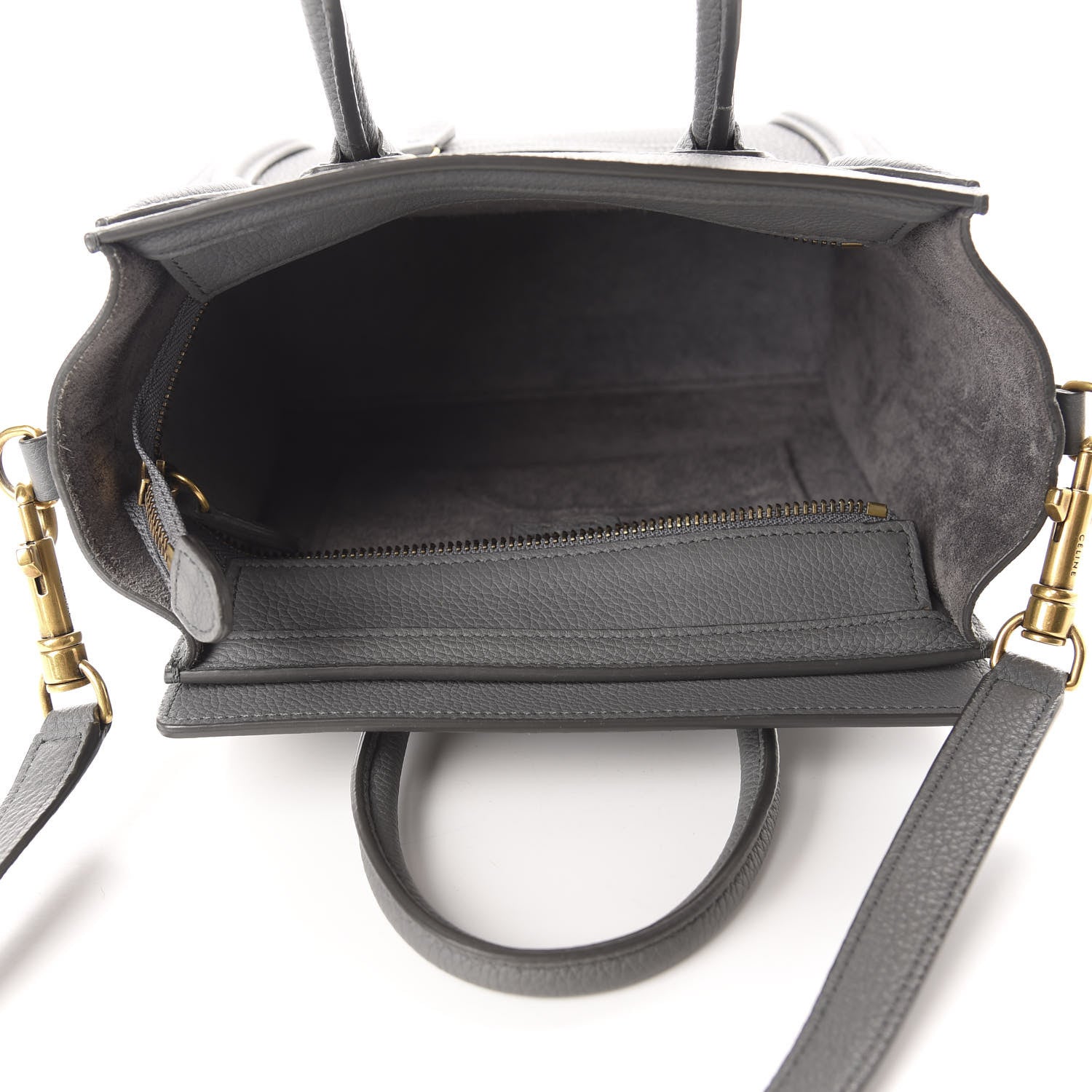 Celine Baby Drummed Calfskin Nano Luggage Kohl 4 of 9