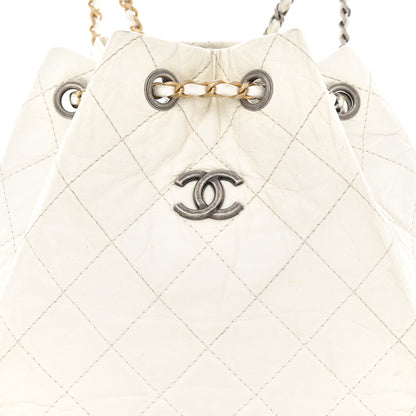 Chanel Aged Calfskin Quilted Small Gabrielle Backpack White 8 of 16