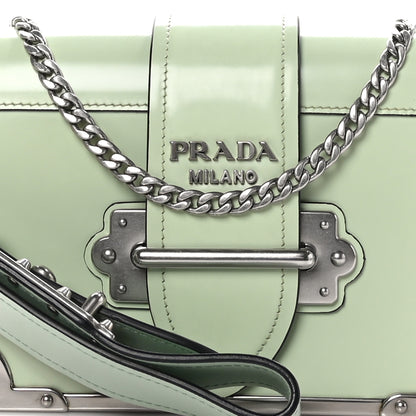 Prada Spazzolato Soft Calf Cahier Chain Wristlet Acqua 7 of 9