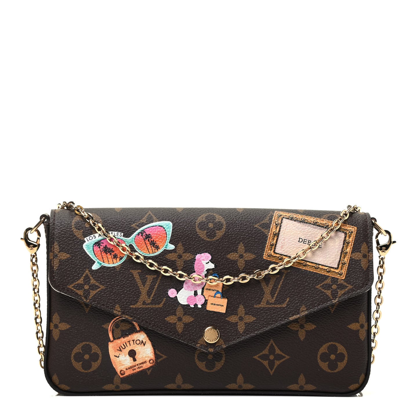 Monogram My LV World Tour Pochette Felicie Chain Wallet Rose Ballerine