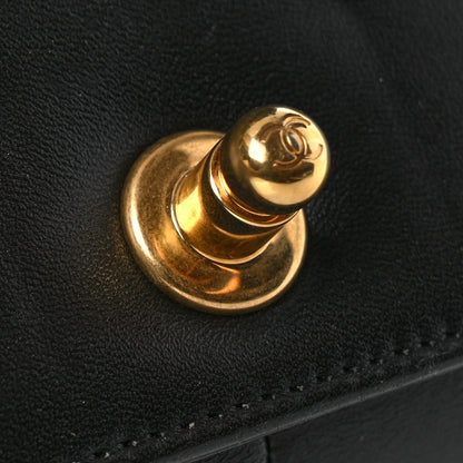 Chanel Lambskin Chevron Chain Stitched Medium Boy Flap Black 11 of 13