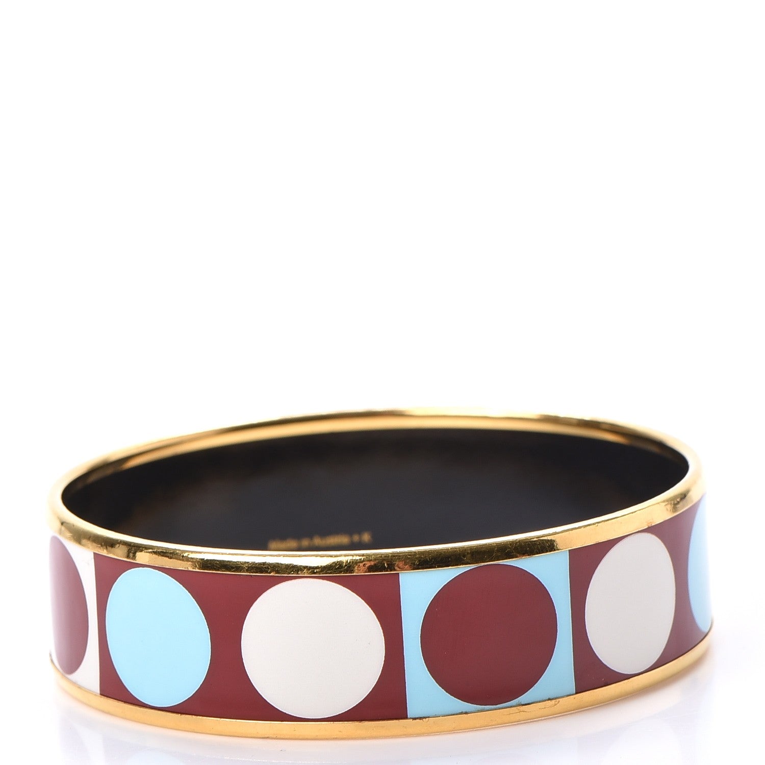 Hermes Enamel Printed Deco Dot Wide Bracelet 62 3 of 5