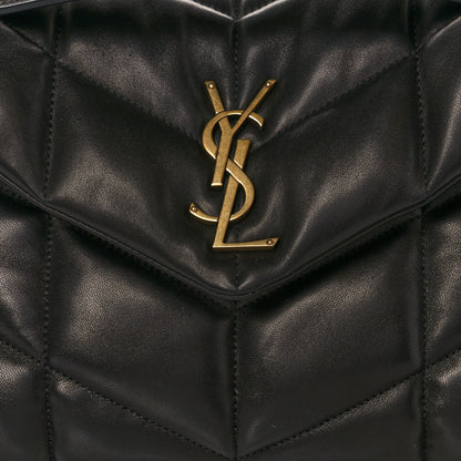 Saint Laurent Lambskin Quilted Small Loulou Puffer Monogram Chain Satchel Black 8 of 11