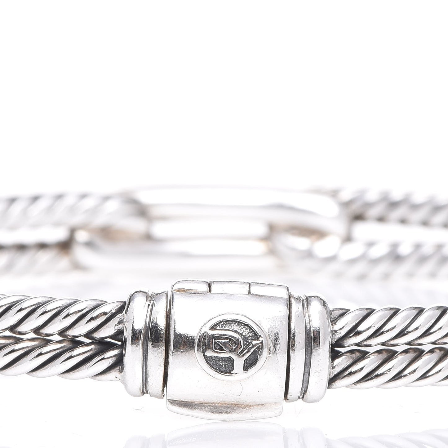 Sterling Silver Pave Pink Sapphire 7mm Mini Loop Labyrinth Bracelet