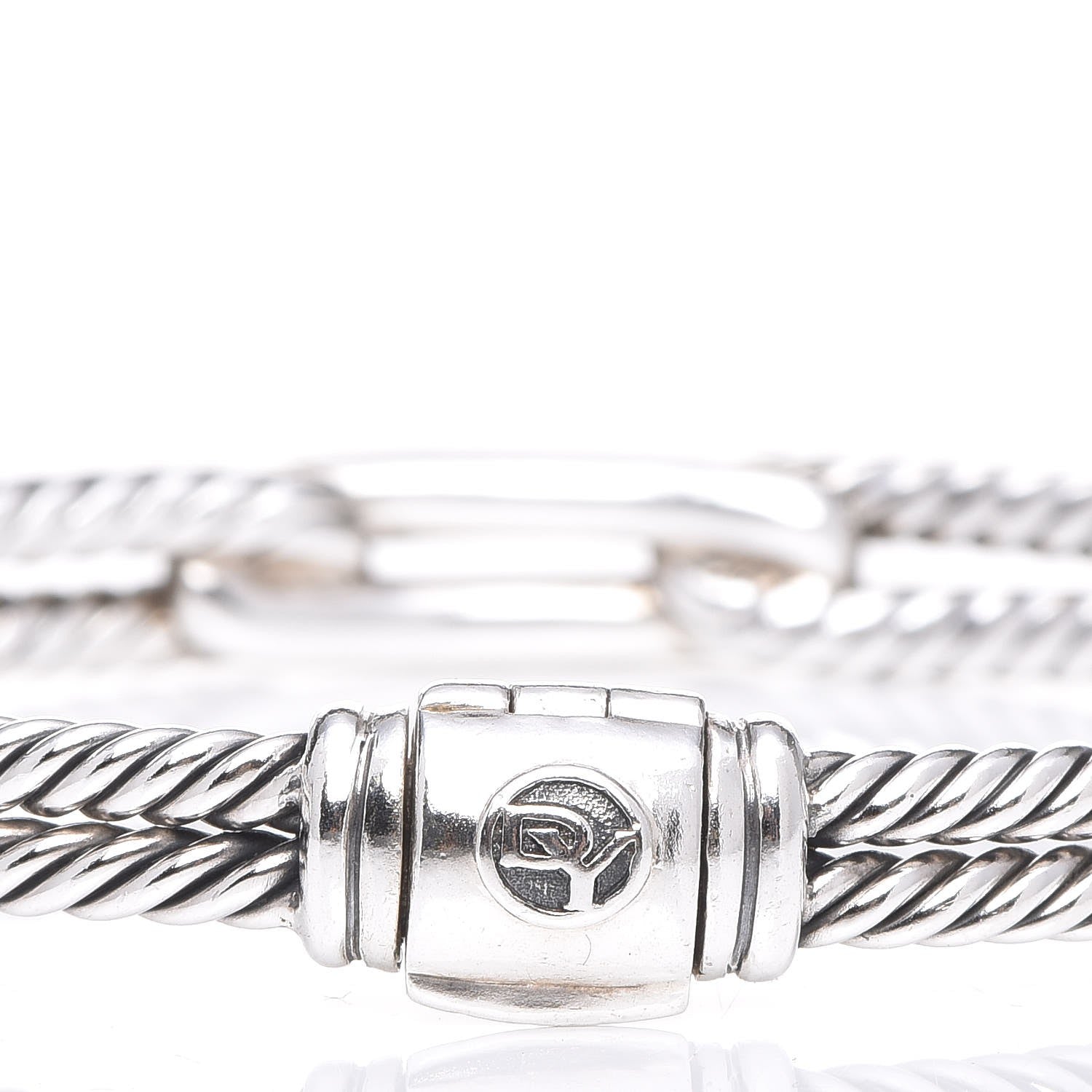 David Yurman Sterling Silver Pave Pink Sapphire 7mm Mini Loop Labyrinth Bracelet 5 of 5