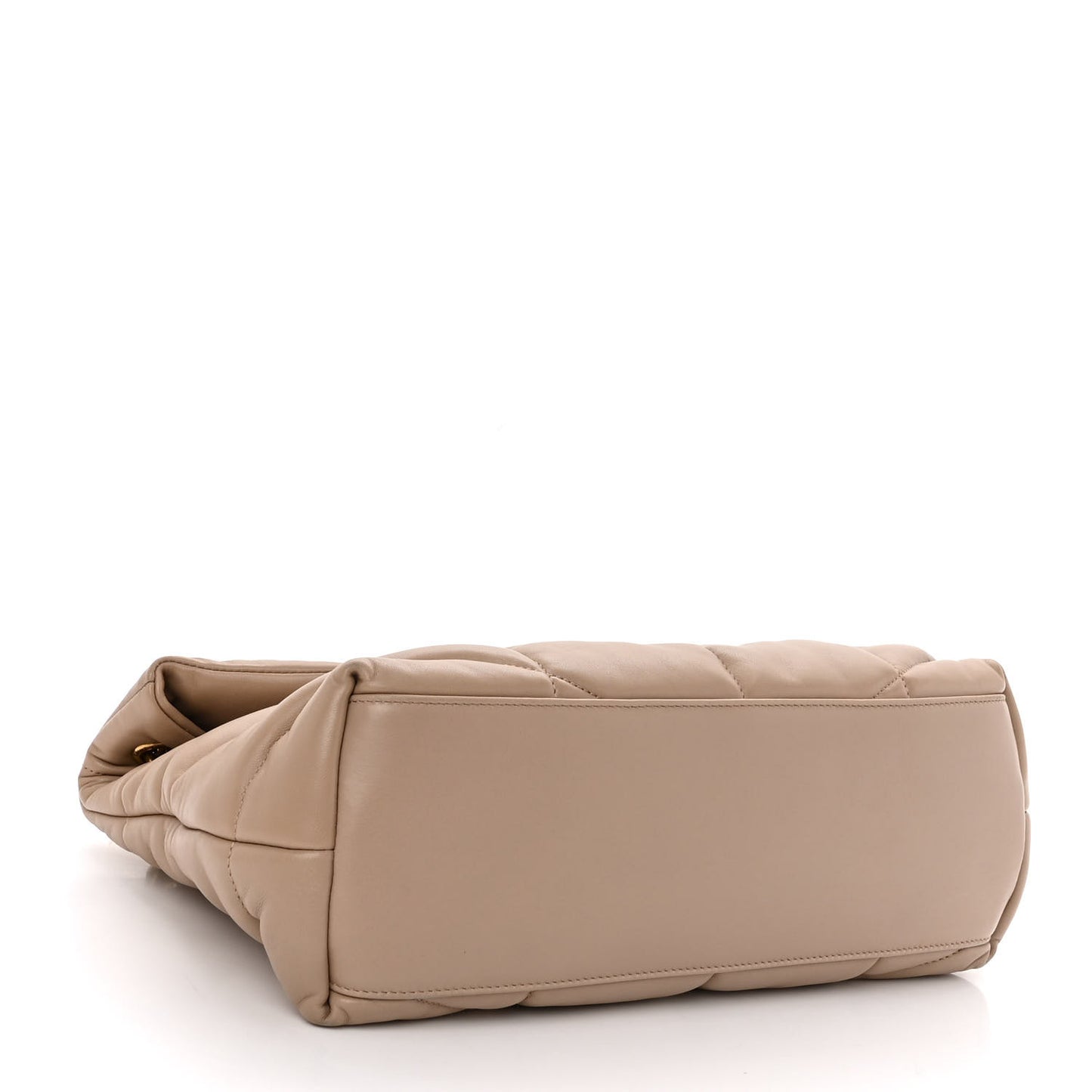 Lambskin Quilted Medium Loulou Puffer Monogram Chain Satchel Dark Beige