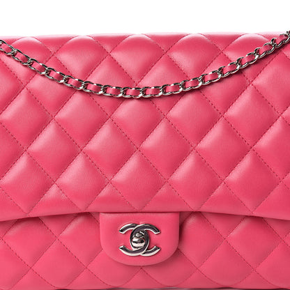 Chanel Lambskin Quilted Clutch With Chain Flap Pink 10 of 11