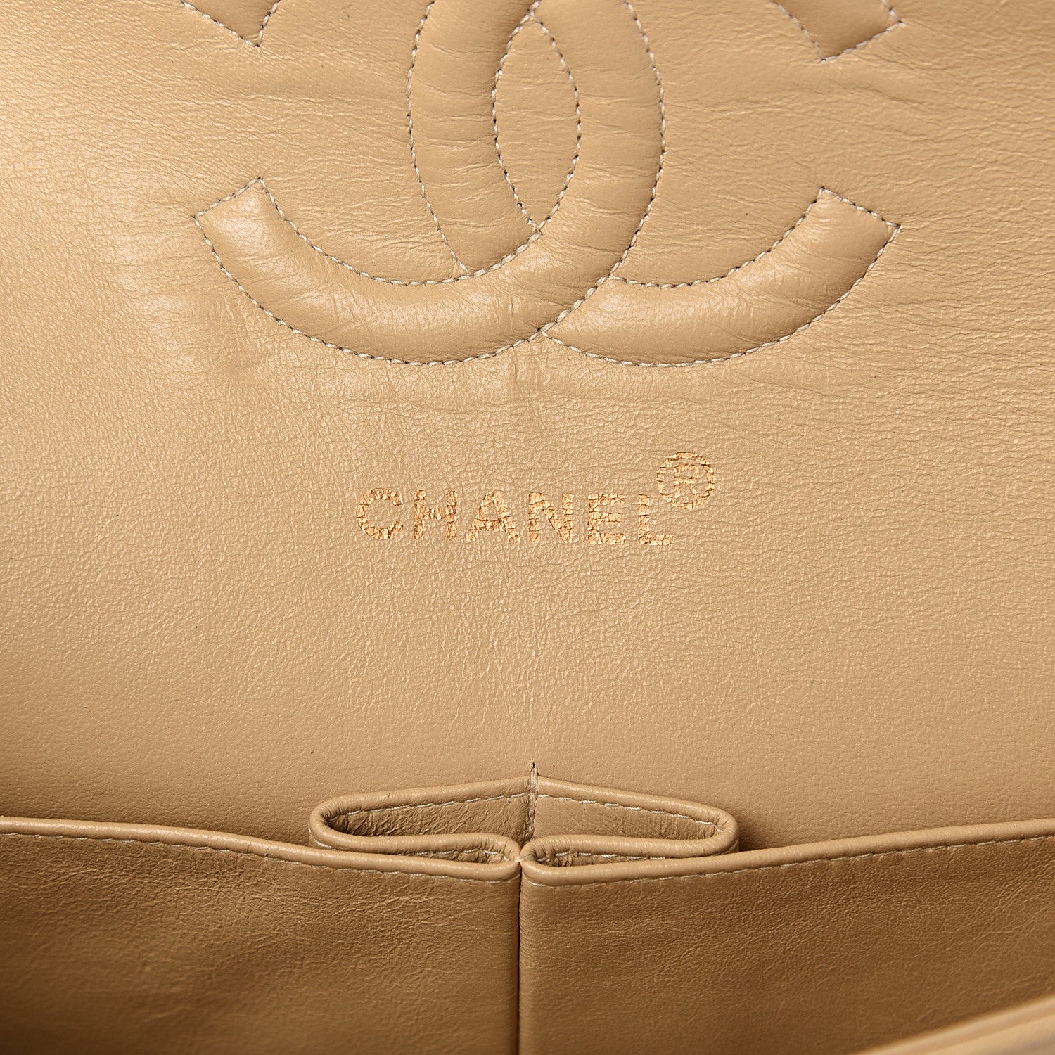 Chanel Lambskin Quilted Medium Double Flap Beige 5 of 15