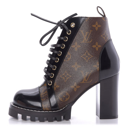 Louis Vuitton Patent Calfskin Monogram Star Trail Ankle Boots 36.5 Black 1 of 9