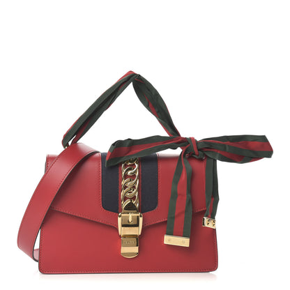 Gucci Calfskin Small Sylvie Shoulder Bag Hibiscus Red 1 of 8