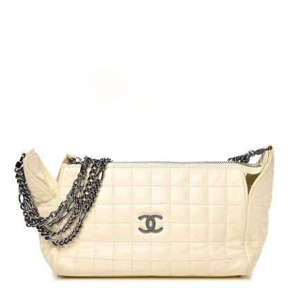 Chanel Lambskin Square Quilted Double Chain Bag White 1 of 12