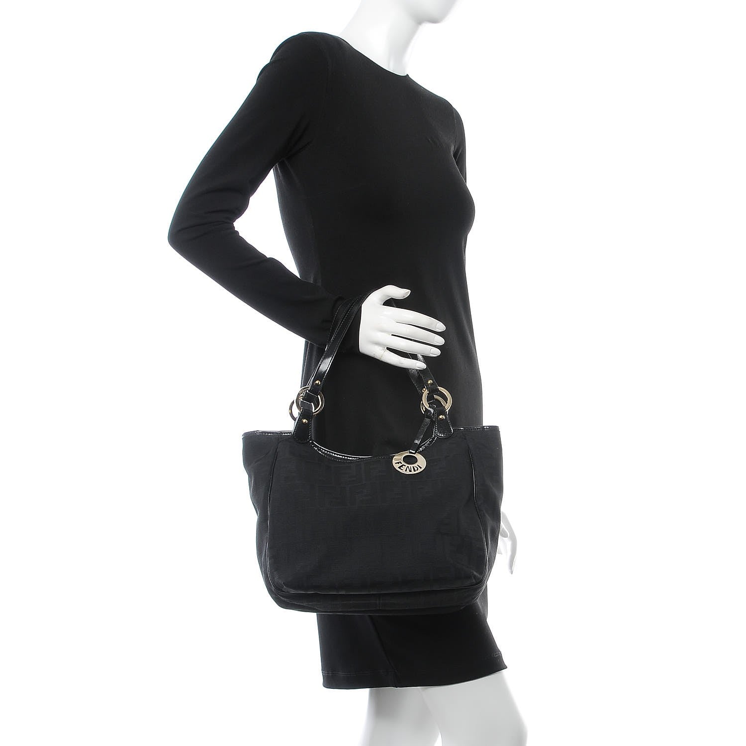 Fendi Zucca Small Chef Shopping Tote Black 2 of 11