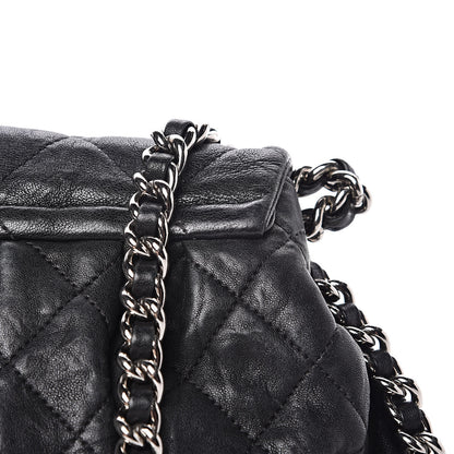 Chanel Washed Lambskin Quilted Medium Chain Around Messenger Black 11 of 15