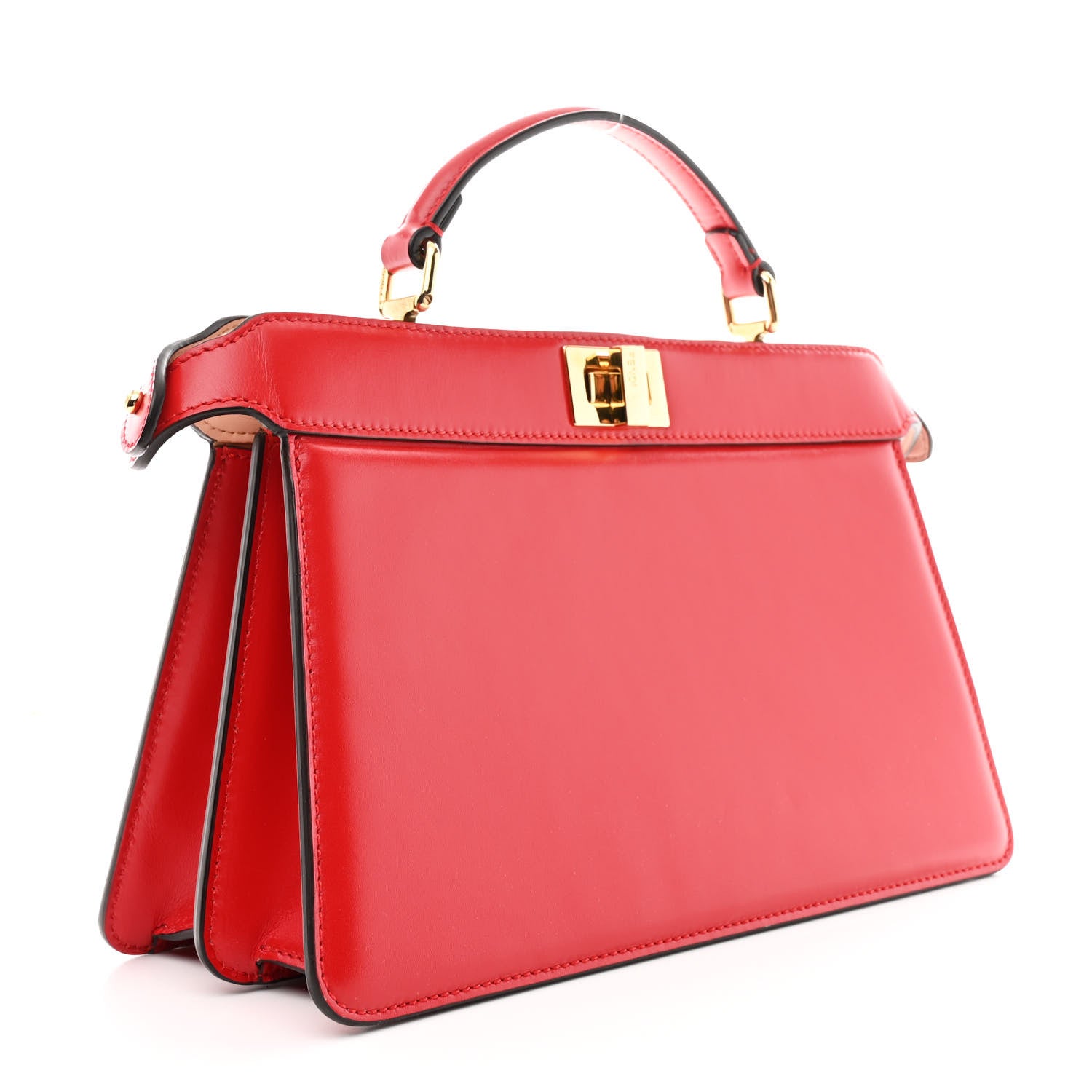 Fendi Vitello King Luxor Shiny Nappa Medium Peekaboo I SEE U East West Satchel Fuoco Light Rose 3 of 12