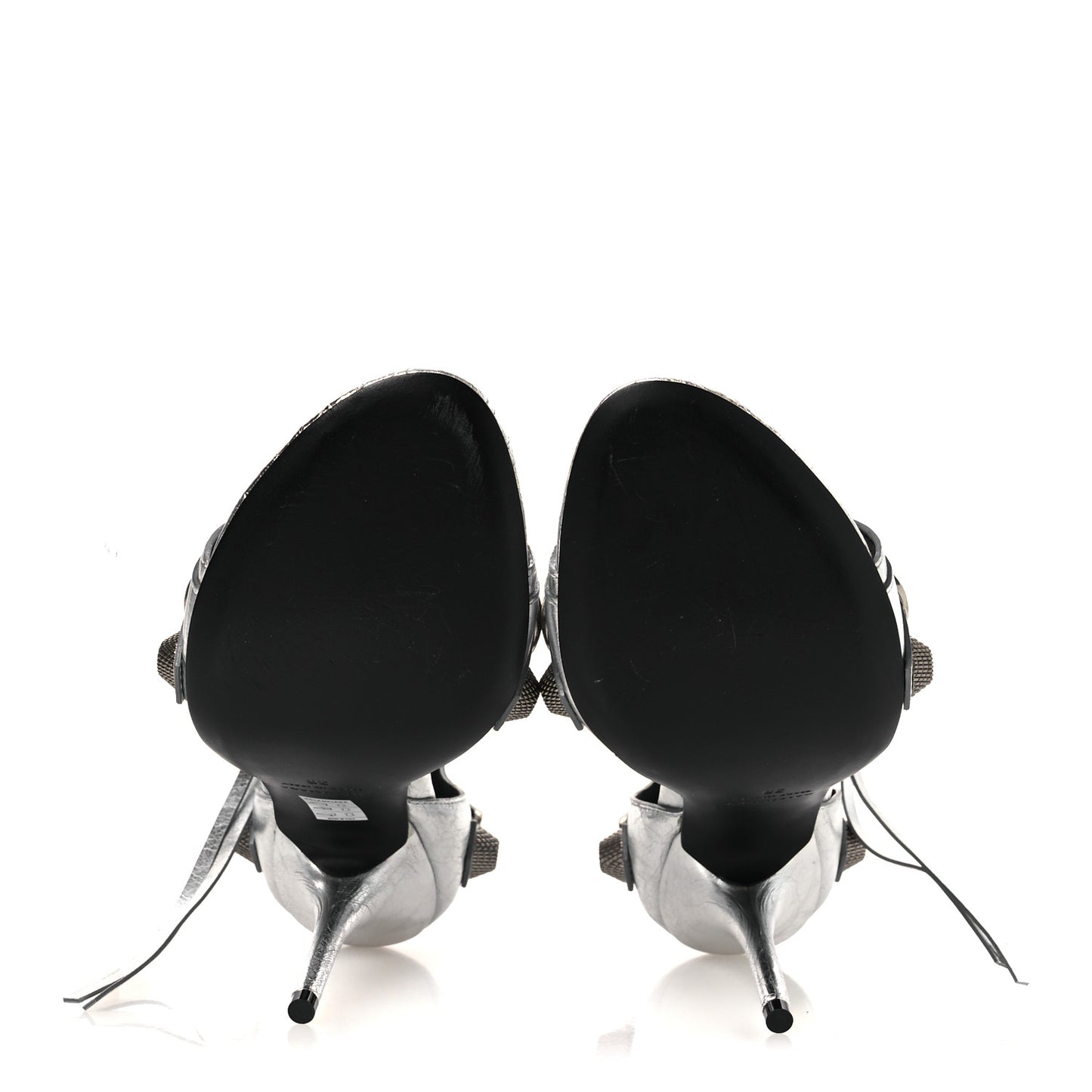Metallic Agneau Arena Cagole 110mm Sandals 38 Silver 38 Silver
