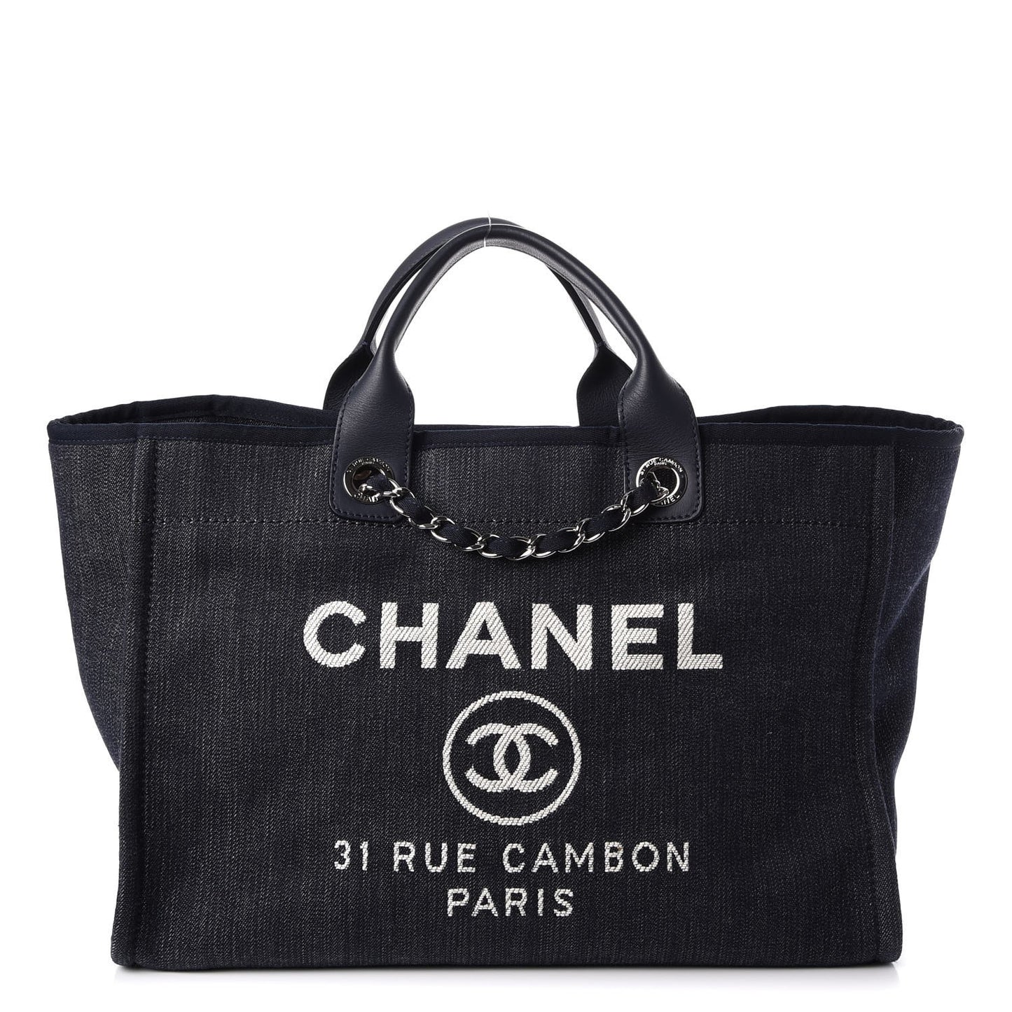 Denim Large Deauville Tote Dark Blue