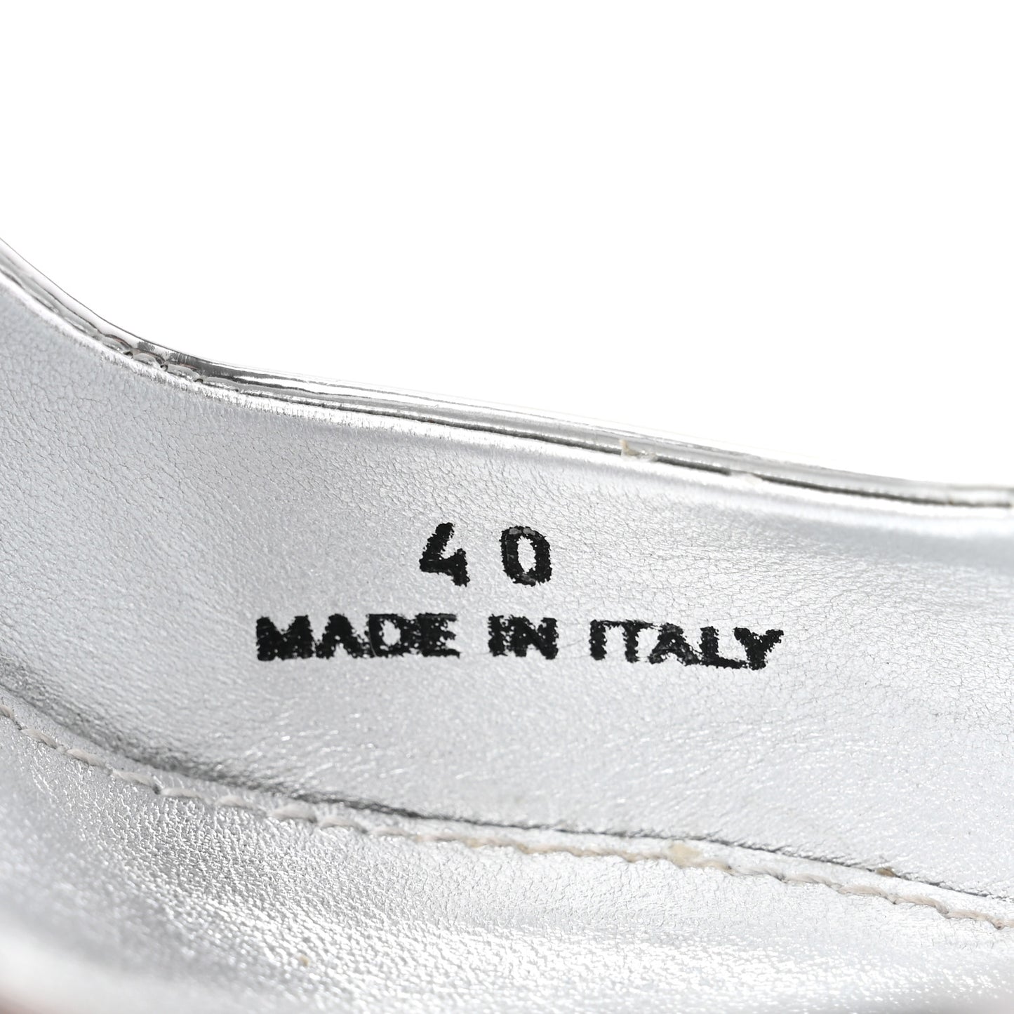 Spazzolato Triangle Logo Pointed Toe 45mm Slingback Pumps 40 Argento
