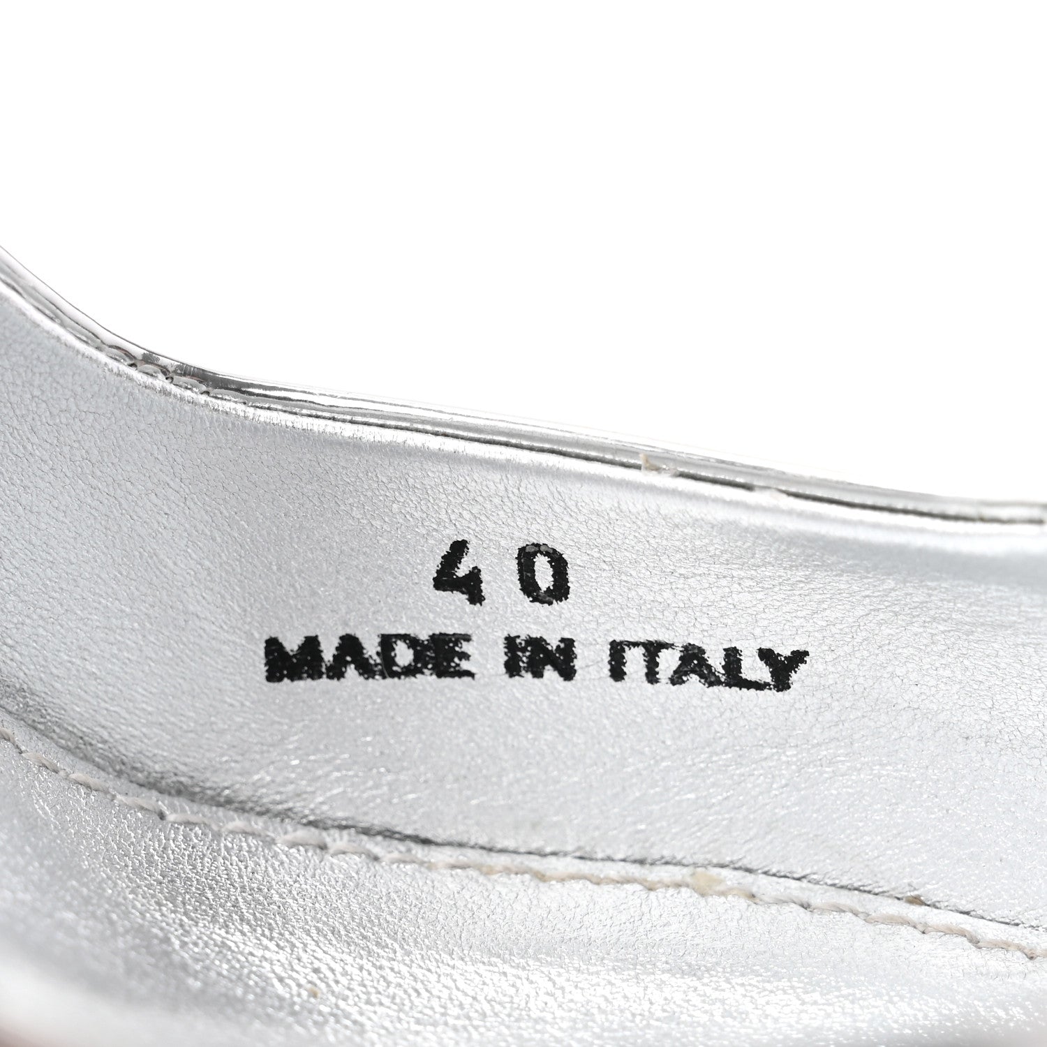 Prada Spazzolato Triangle Logo Pointed Toe 45mm Slingback Pumps 40 Argento 7 of 9