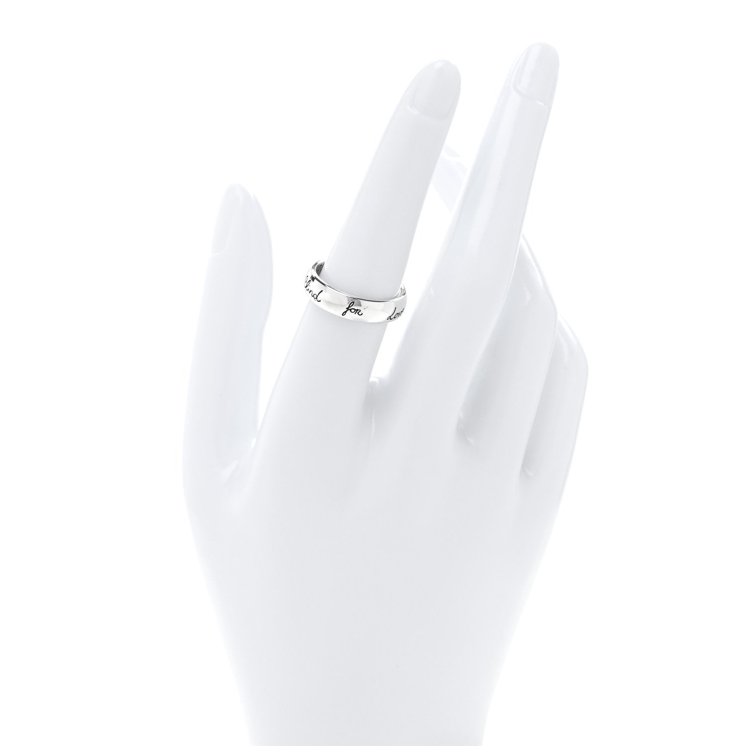Gucci Sterling Silver Blind for Love Band Ring 55 7.25 2 of 5
