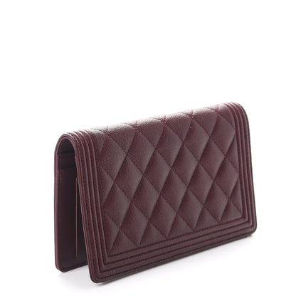 Chanel Caviar Quilted Boy Yen Wallet Dark Purple 3 of 9