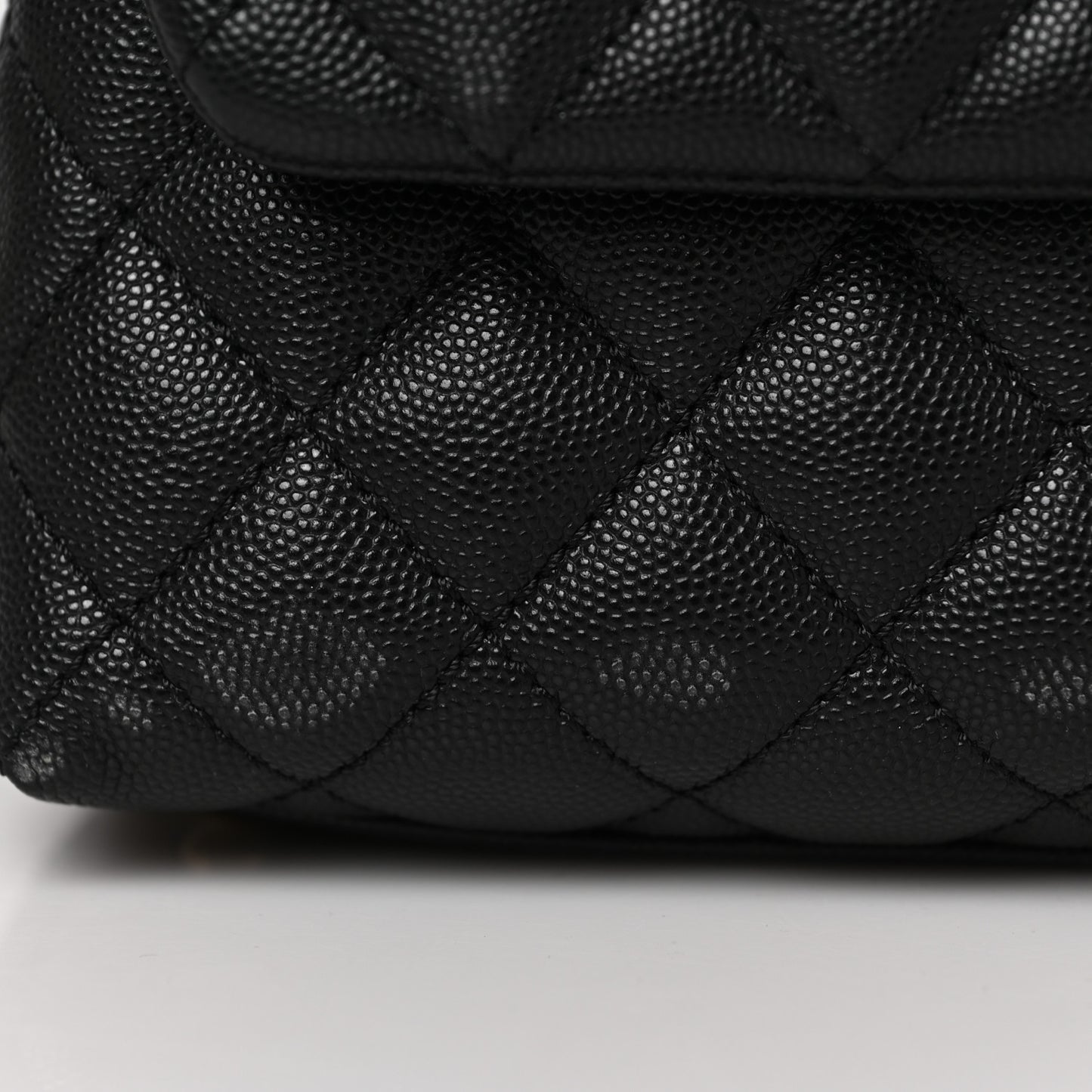 Caviar Quilted Small Coco Handle Flap Black