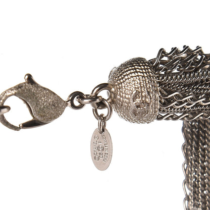 Chanel Multi Strand Chain CC Necklace Silver 5 of 5