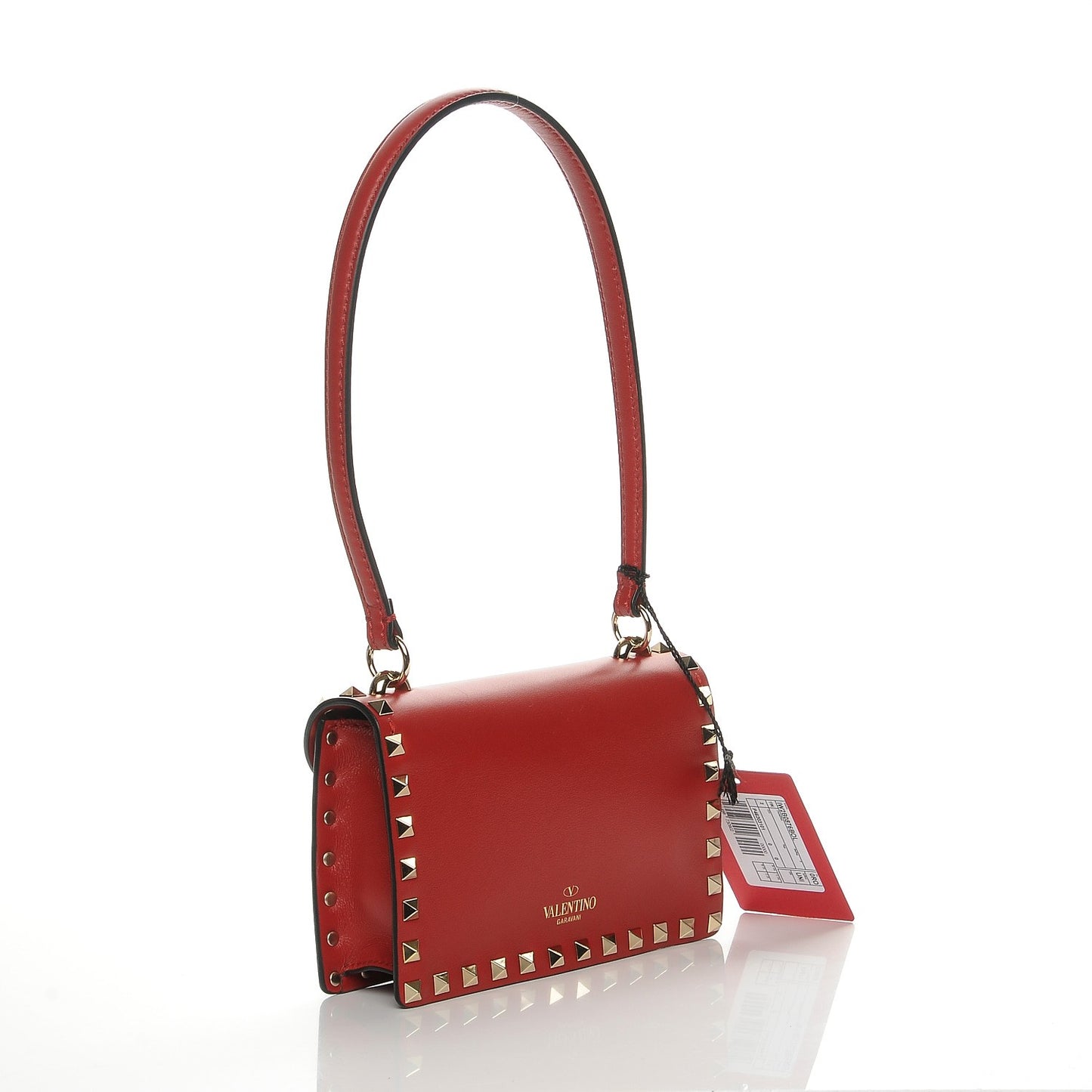 Calfskin Rockstud Mini Shoulder Bag Red