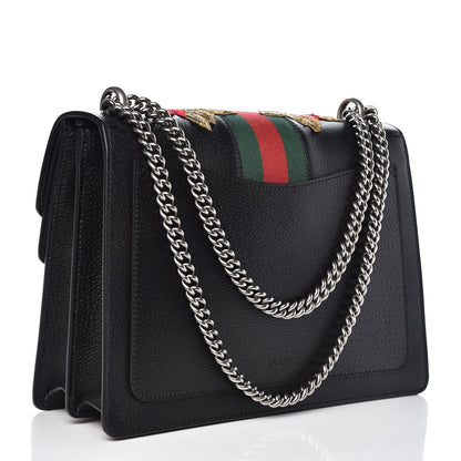 Gucci Calfskin Web Floral Embroidered Medium Dionysus Shoulder Bag Black 3 of 7