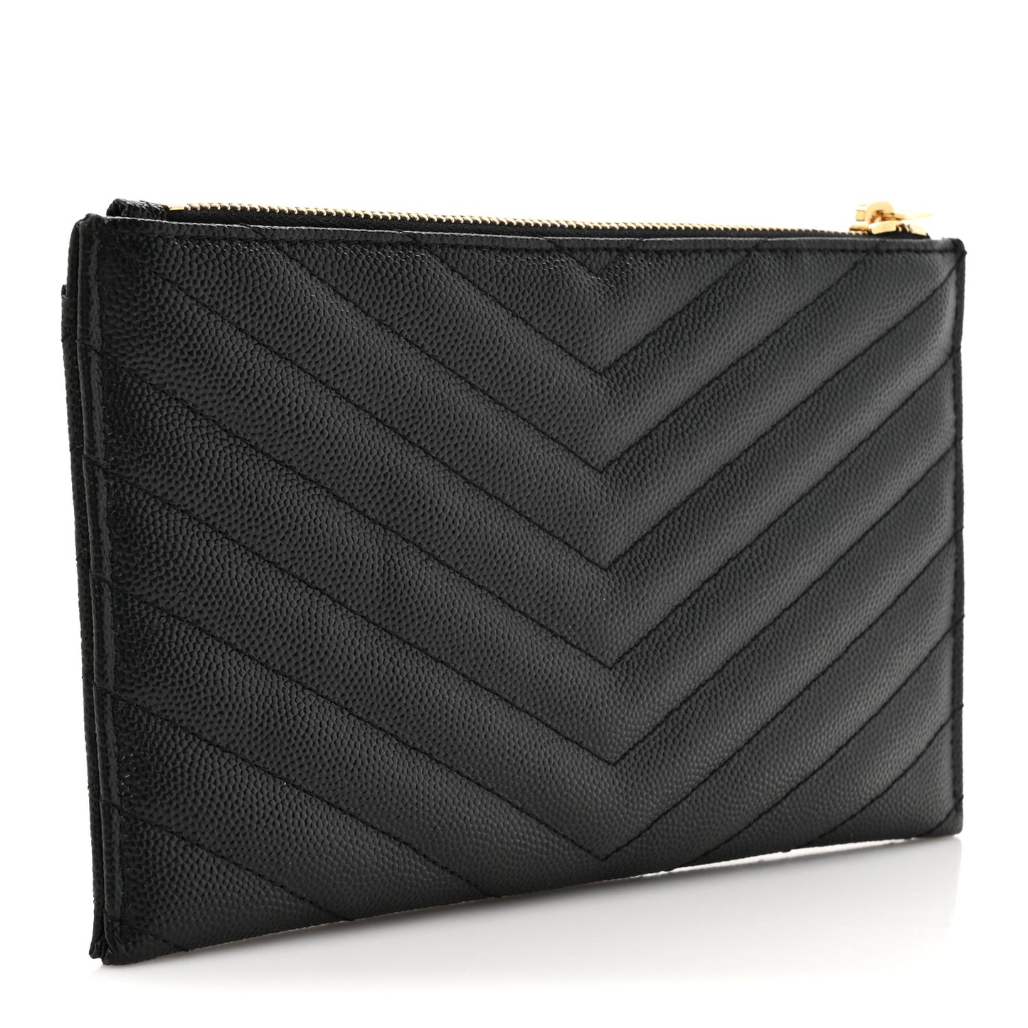 Grain De Poudre Chevron Monogram Bill Pouch Black