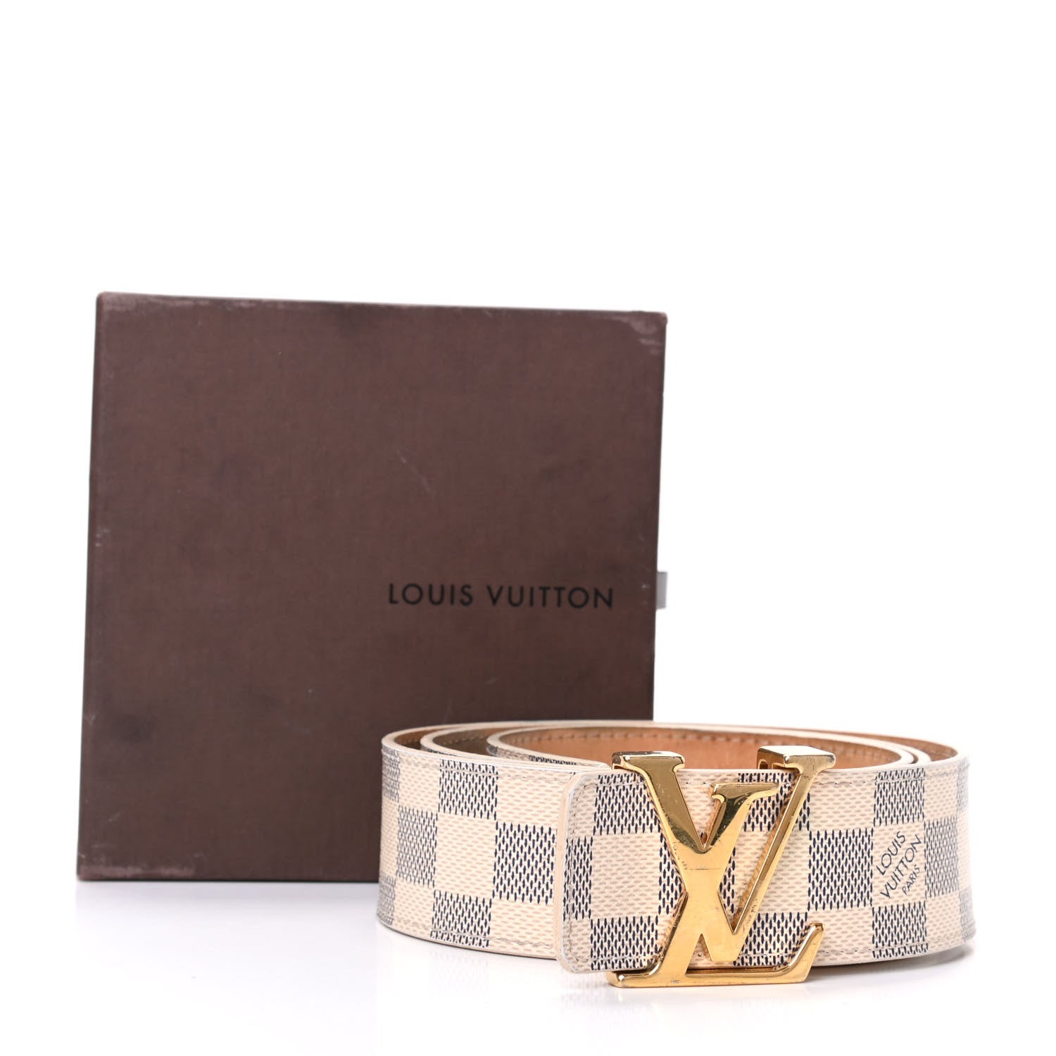 Louis Vuitton Damier Azur 40mm LV Initiales Belt 85 34 5 of 5