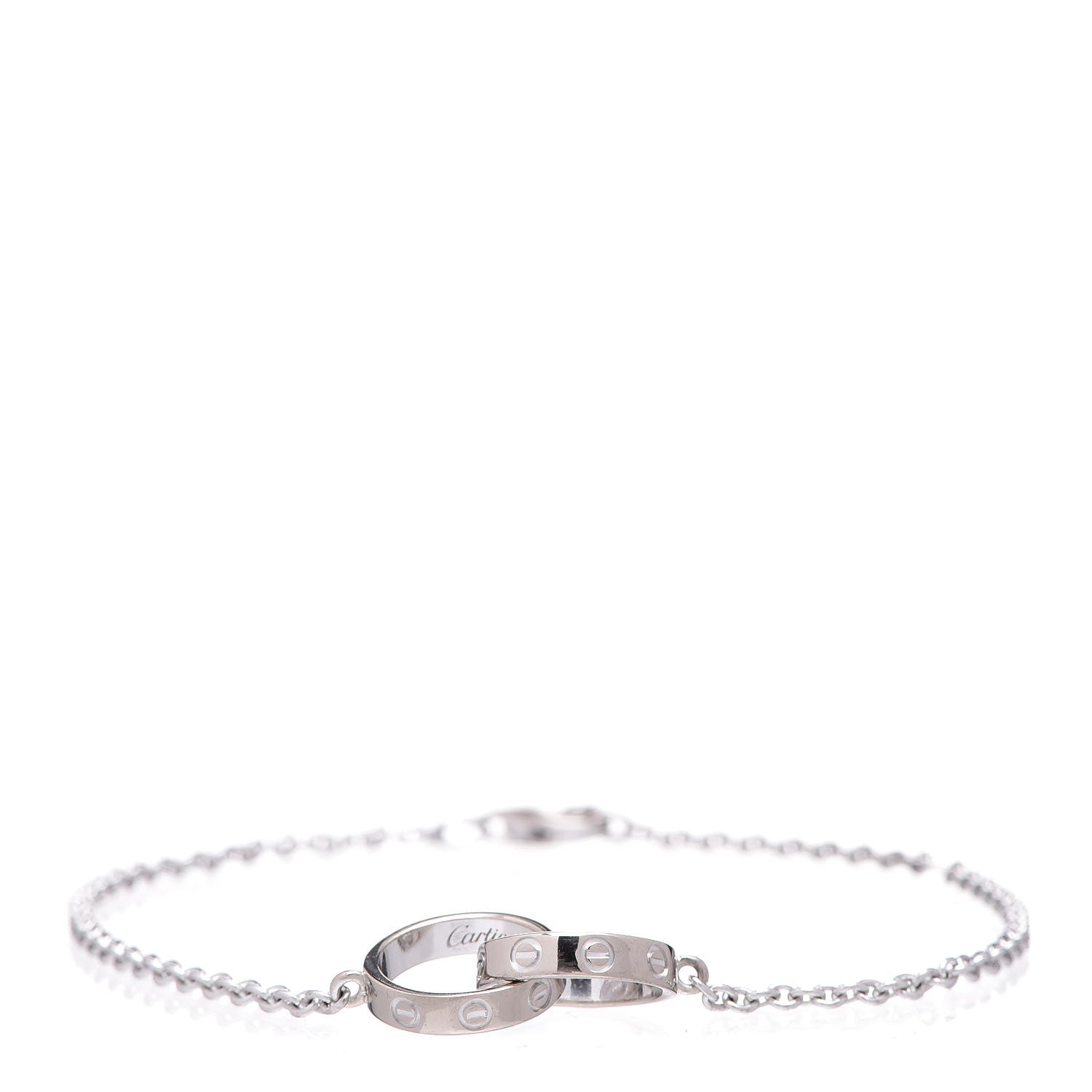 Cartier 18K White Gold Interlocking LOVE Bracelet 1 of 8