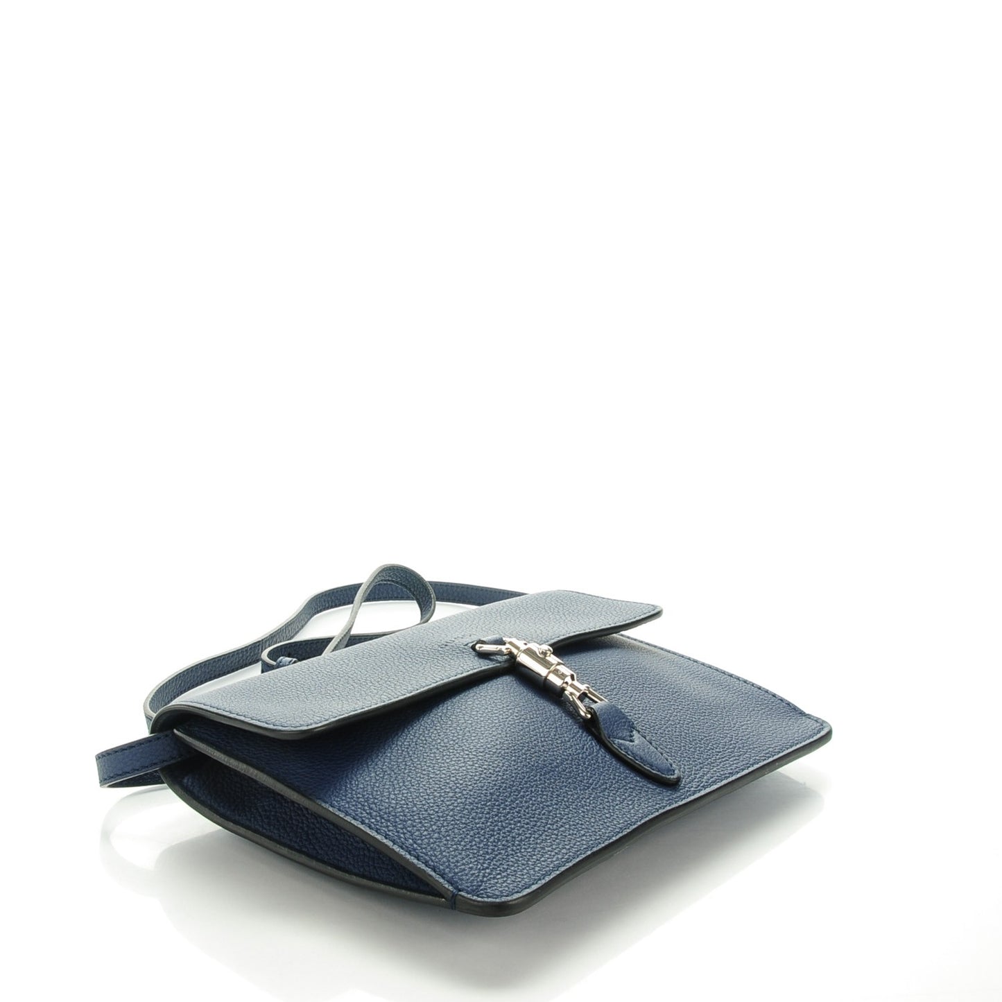 Grand Prix Calfskin Jackie Convertible Shoulder Bag Blue Marine